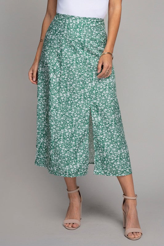 Women Floral midi skirt with slit