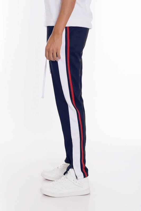 MEN STRIPES TRICOT TAPERED PANTS