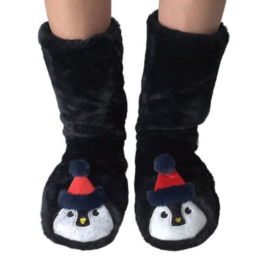 Women Penguin - Women's Cozy Sherpa Slipper Socks