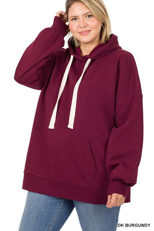 WOMEN PLUS OVERSIZED HOODIE LONGLINE SWEATSHIRT