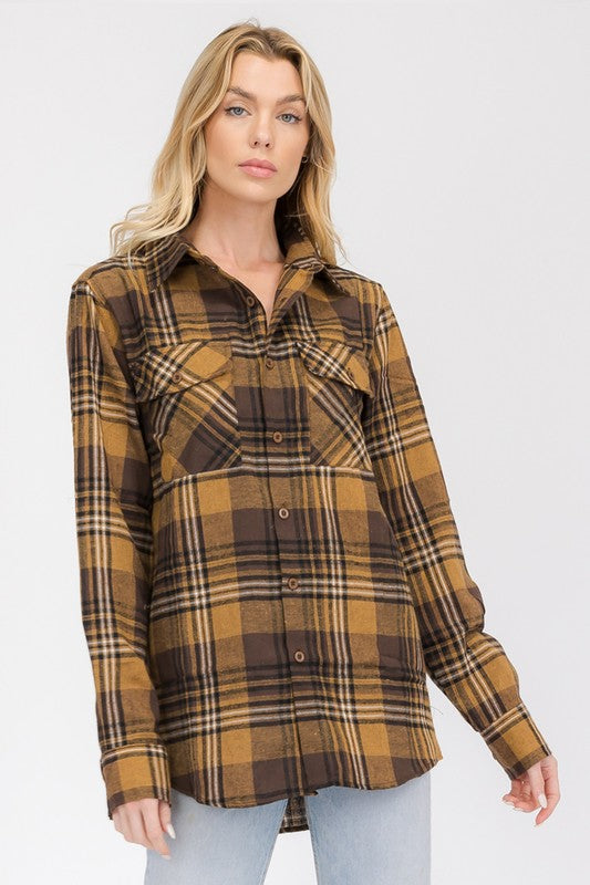 Woman Oversized Plaid Flannel