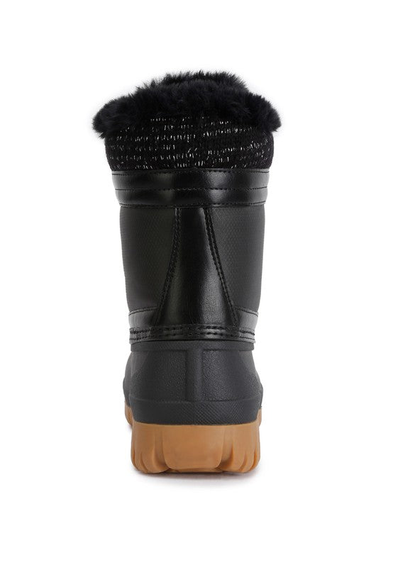 Women Capucine Fur Collar Contrasting Lug Sole Boots