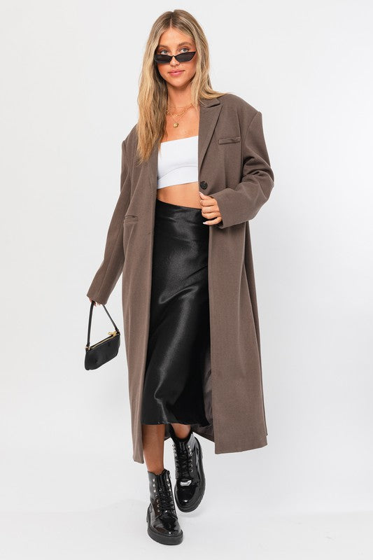 Women Straight Blazer Long Coat
