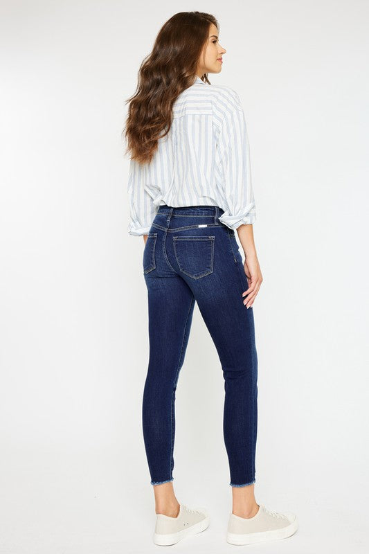 Women Mid RIse Ankle Skinny Jeans
