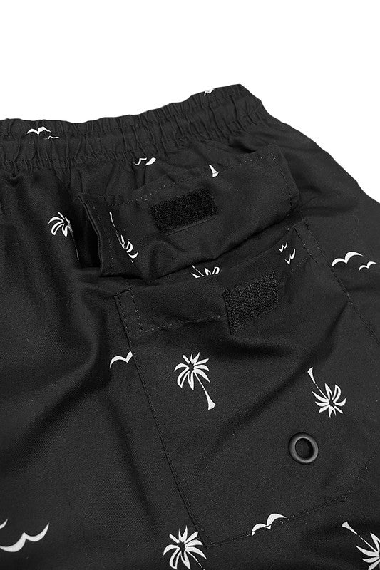 Palm Tree Print Swim Trunks Board Shorts