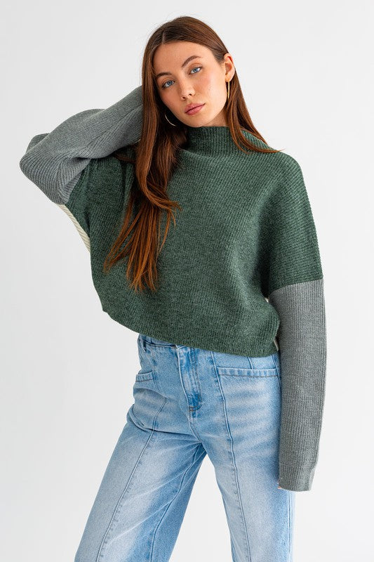 Women Color Block Oversized Sweater