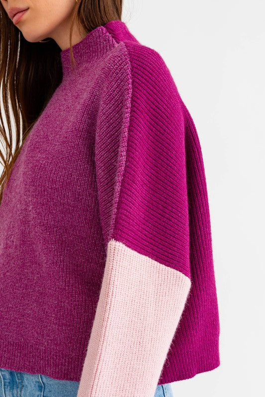 Women Color Block Oversized Sweater