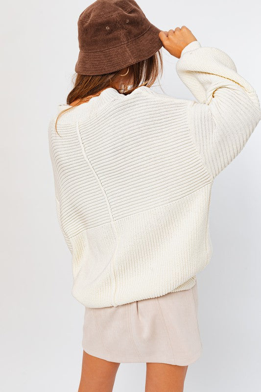 Women Ribbed Knitted Sweater