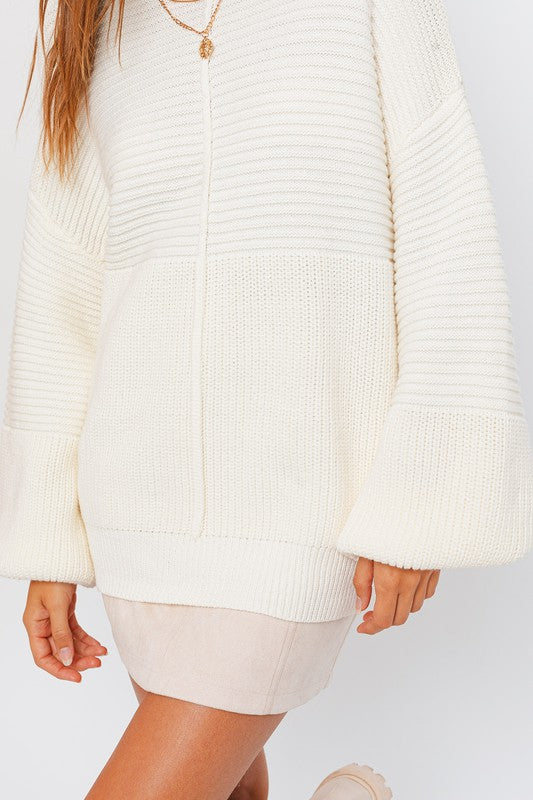 Women Ribbed Knitted Sweater
