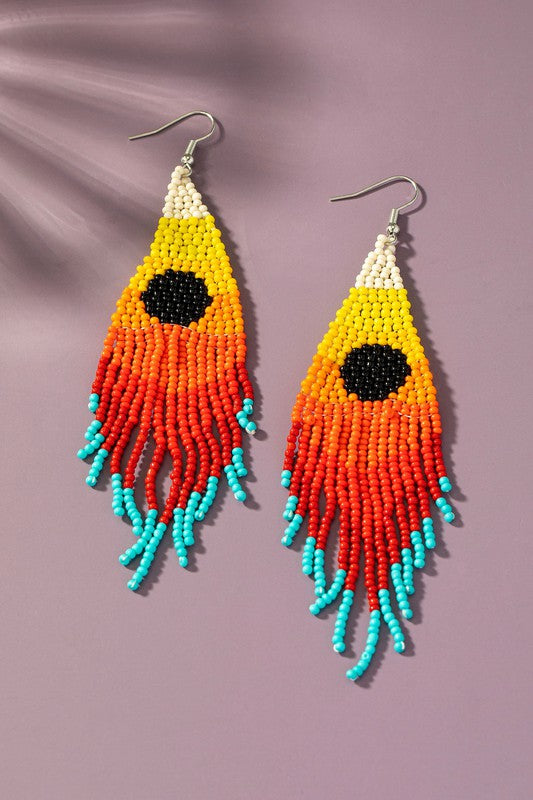 Sunset seed bead earrings