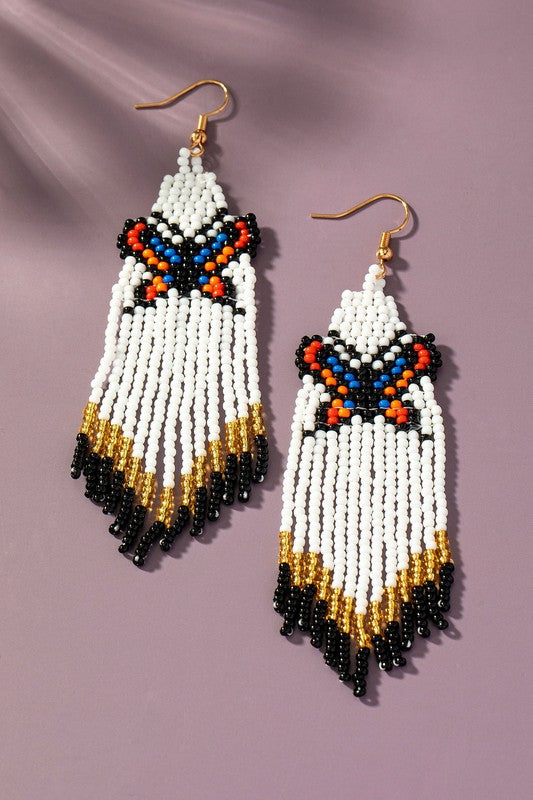 Butterfly seed bead earrings