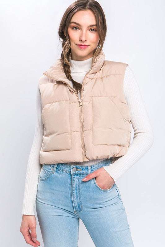 Women Puffer Vest With Pockets