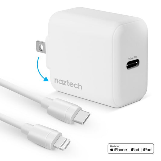 Naztech 20W PD Wall Charger & Lightning Cable