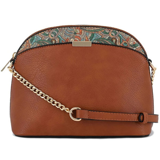 Paisley Accent Small Dome Crossbody Bag
