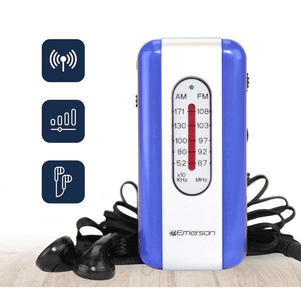 Emerson Portable AMFM Radio with Earbuds