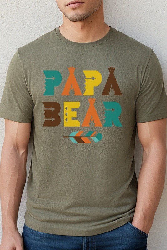 Fathers Day Mens Tees Papa Bear Graphic Top