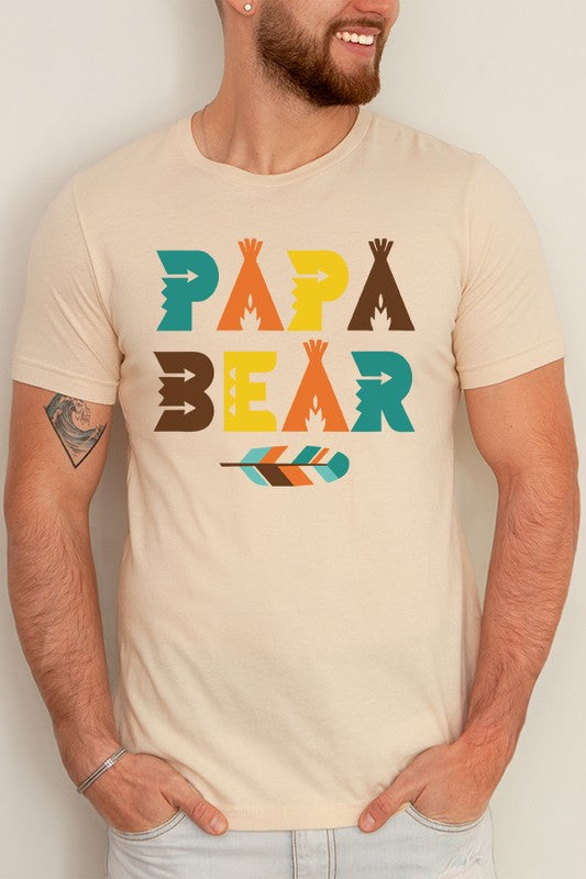 Fathers Day Mens Tees Papa Bear Graphic Top