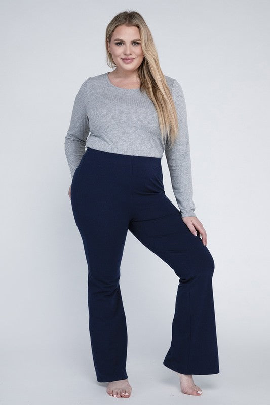 Women Plus Size Everyday Flare Bottoms