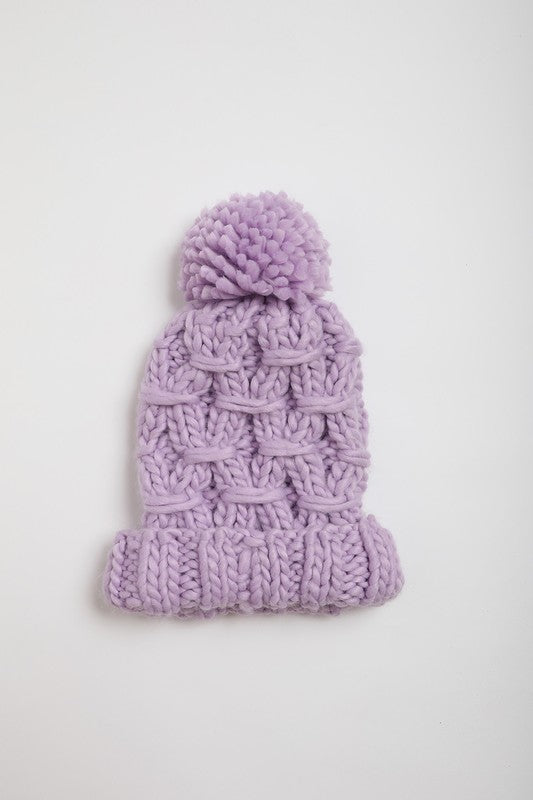 Women Oversized Chunky Knit Pom Beanie Winter Hat