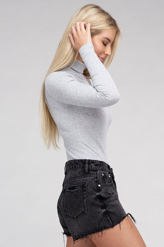 Women Long-Sleeve Turtleneck Bodysuit