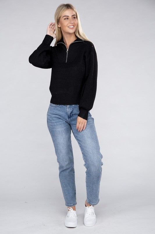 Women Easy-Wear Half-Zip Pullover