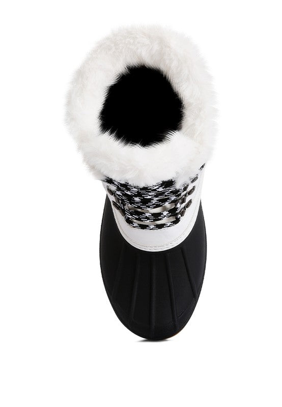 Women Capucine Fur Collar Contrasting Lug Sole Boots