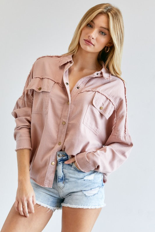 Women Button Down Shirt With Pockets