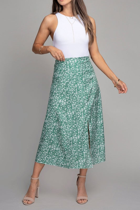 Women Floral midi skirt with slit