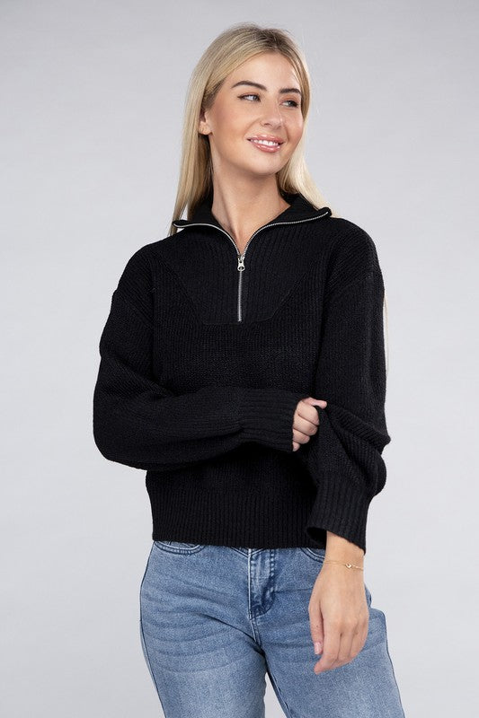 Women Easy-Wear Half-Zip Pullover