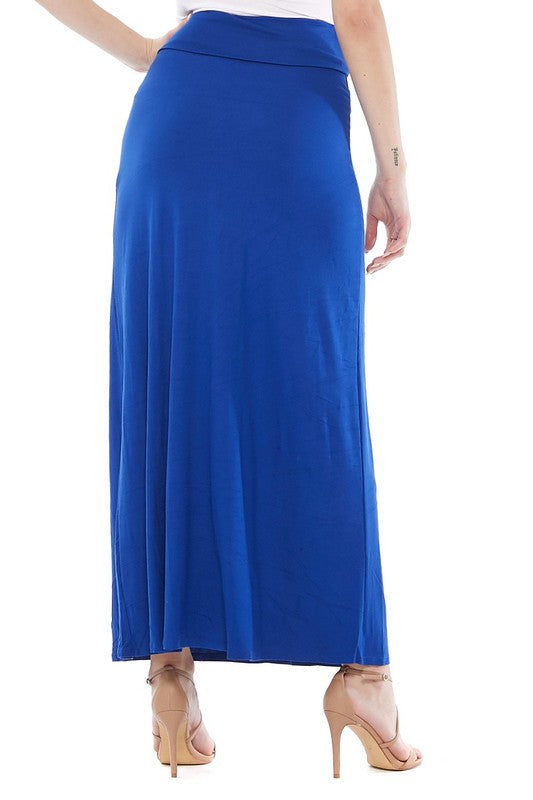 Solid, high waisted maxi skirt