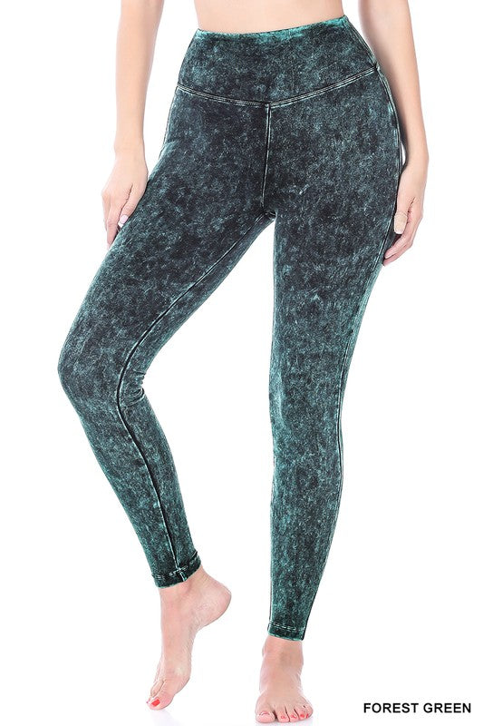 MINERAL WASHED WIDE WAISTBAND YOGA LEGGINGS