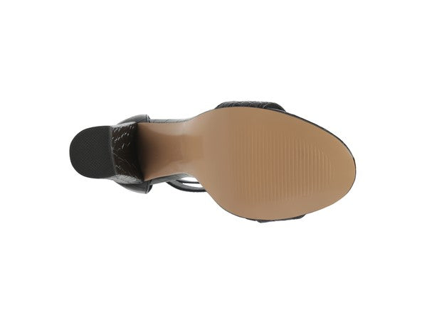 FELICITY Zip Up Croc Textured Sandals