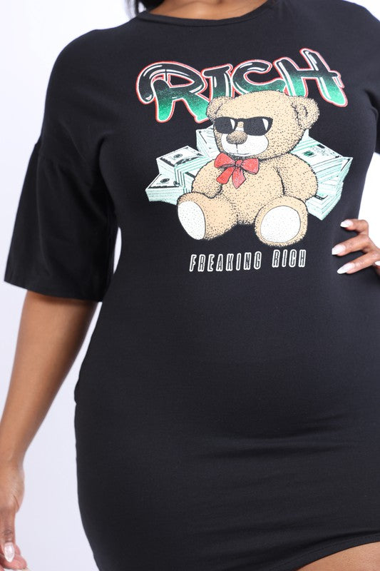 Rich bear printed t shirt dress
