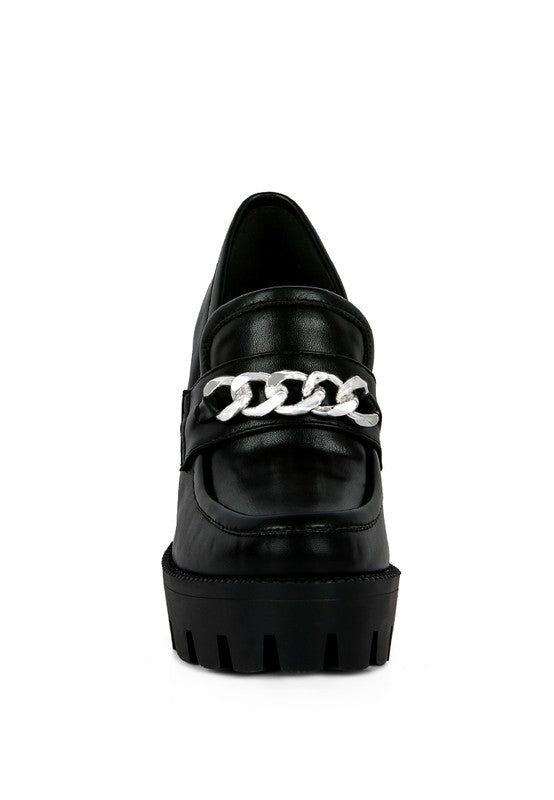 Y2K Chunky High Block Heeled Loafers