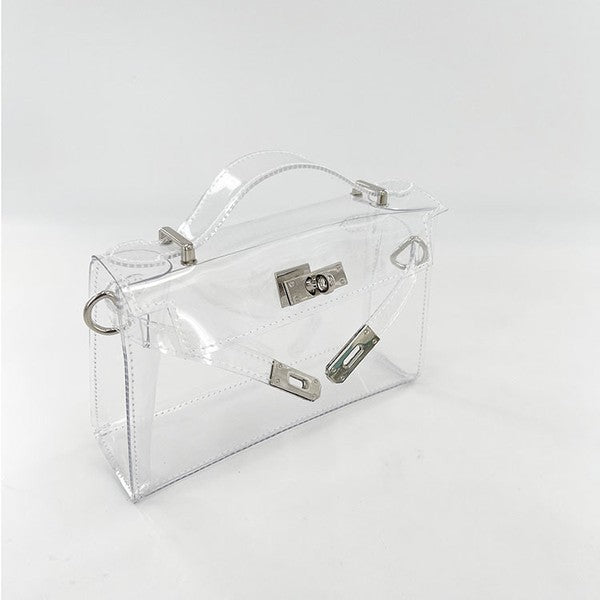 CLEAR HIGH QUALITY TRANSPARENT TOP HANDLE BAG