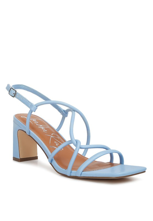 Andrea Knotted Straps Block Heeled Sandals