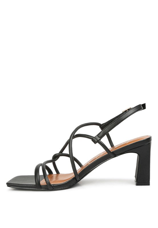 Andrea Knotted Straps Block Heeled Sandals