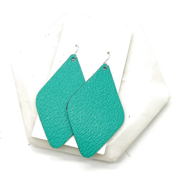 Kelly Green St Patricks Leather Diamond Earring