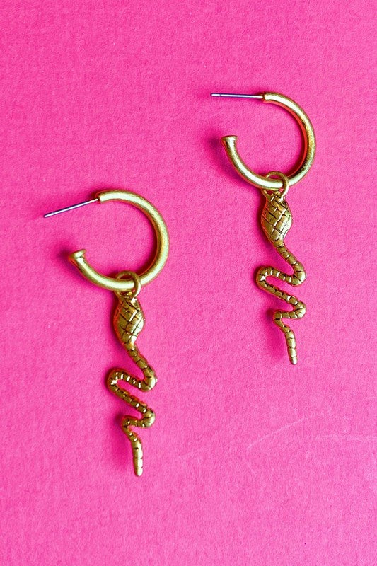 Viper Vibes Earrings, Gold